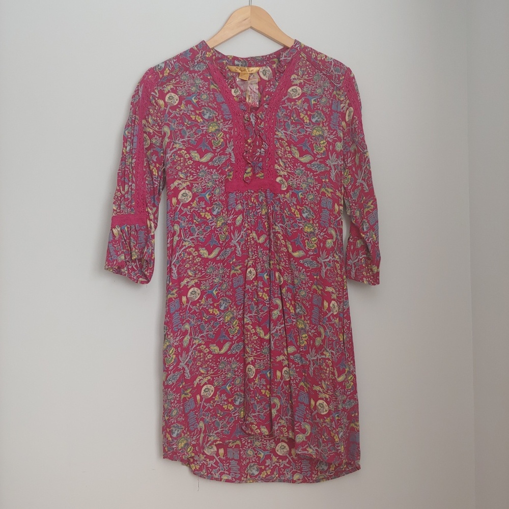 April Cornell Pink Tunic Dress Size Small